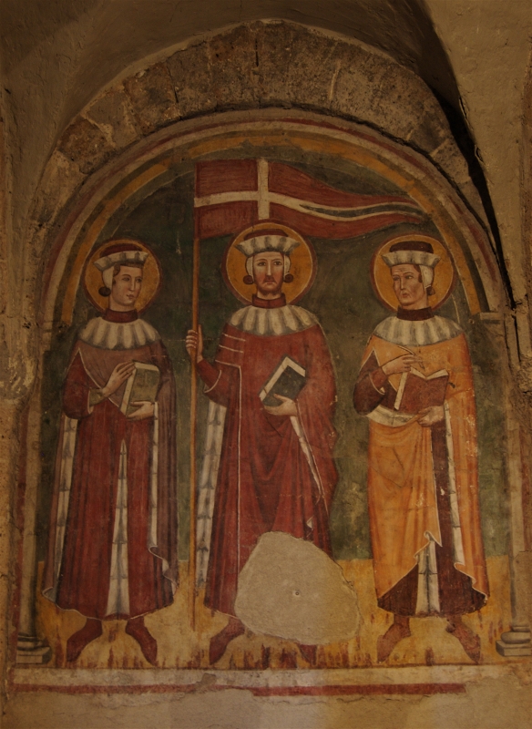 Tuscania - Basilica San Pietro - Affresco Protettori - Affresco